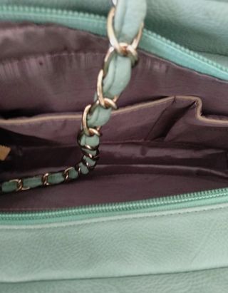 Bolso de hombro verde agua