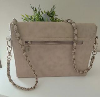 Bolso de hombro beige