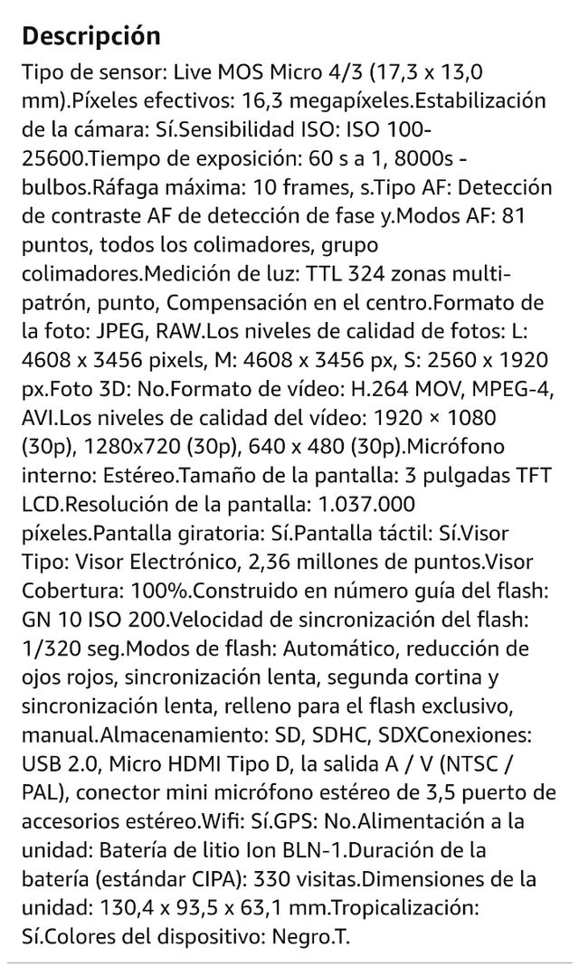 Olympus EM1 OM-D 4/3