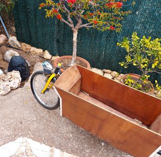Bicicleta con carrito delantero,tipo tandem