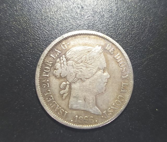 40 Centimes de Real 1866 Isabella II