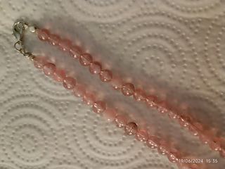 Collana perle di plastica rosa