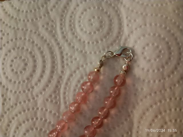 Collana perle di plastica rosa