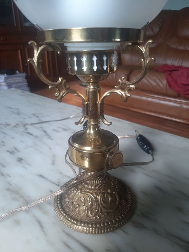 Lampara de noche bronce y laton