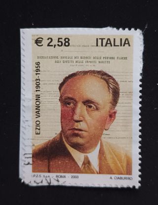 Set di 6 francobolli con personaggi italiani