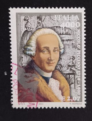 Set di 6 francobolli con personaggi italiani