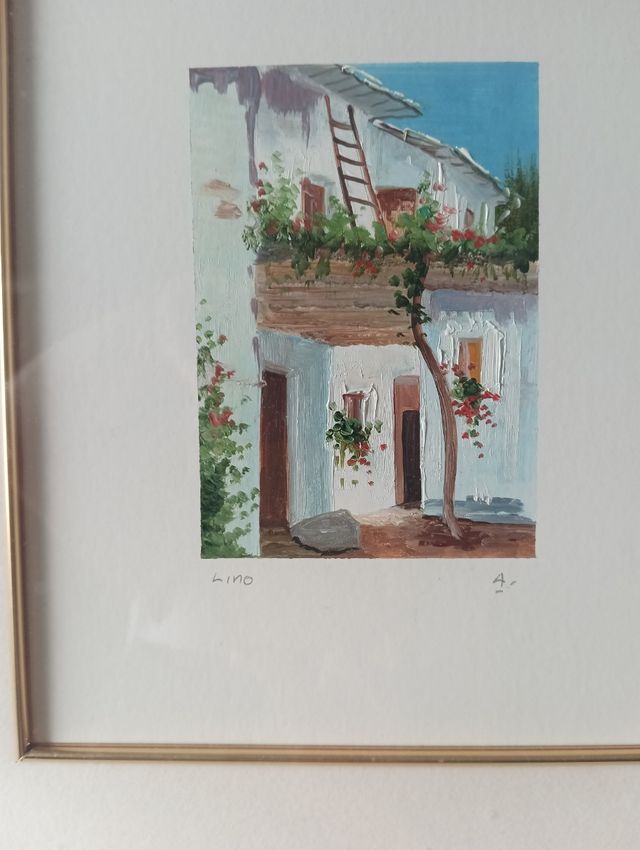 Lamina al oleo enmarcada 