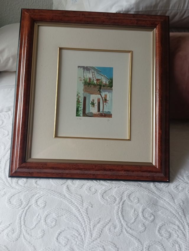 Lamina al oleo enmarcada 