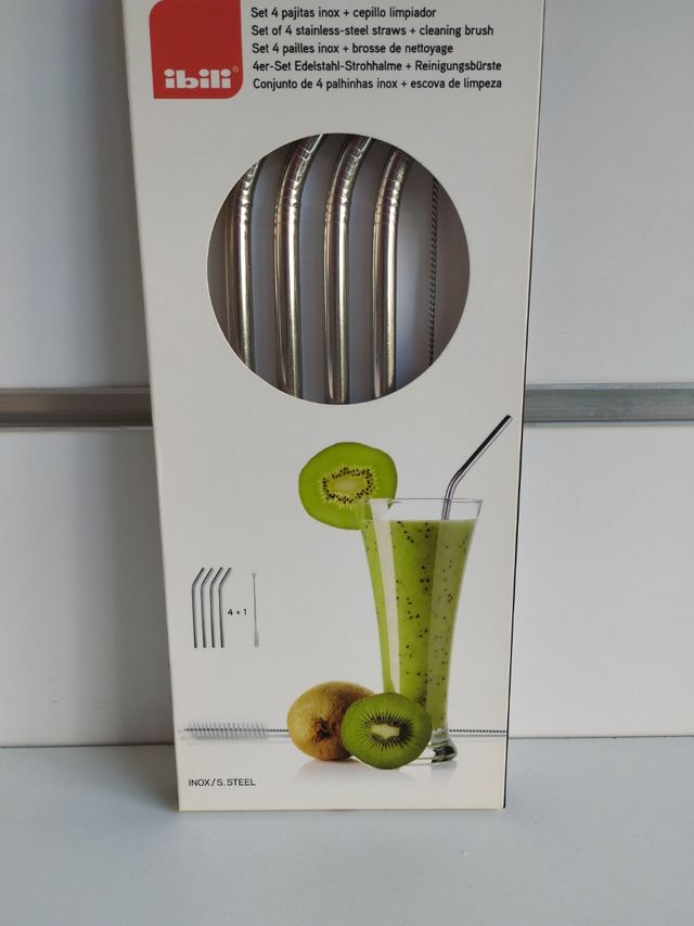 Set pajitas inox+cepillo