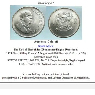 moneta sud africa da collezione vintage retrò