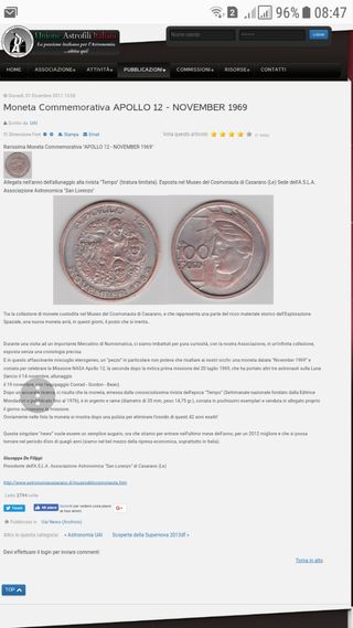 moneta da collezione vintage retrò apollo missione