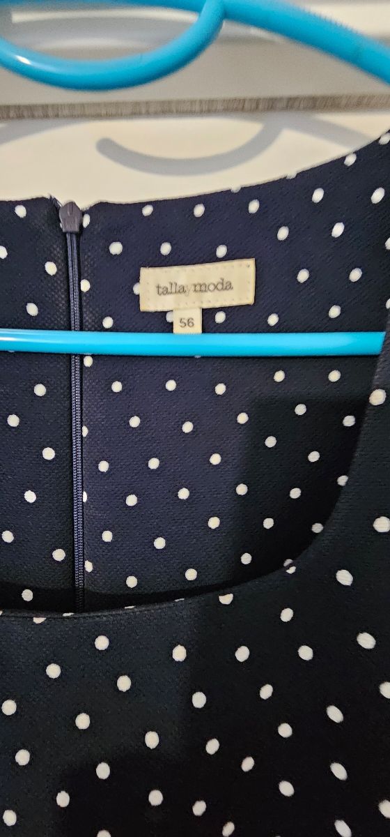 Vestido lunares azul y blanco