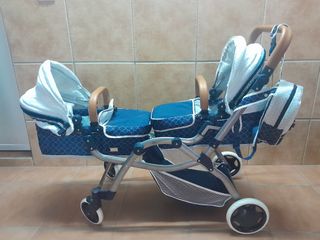 Carrito gemelar muñecas, de cuevas toys