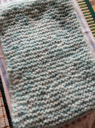 scaldacollo mohair verde acqua fatto a mano