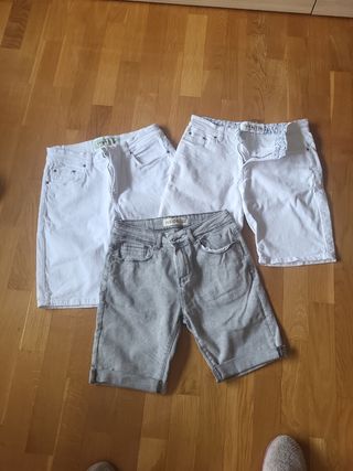 Lote 3 pantalones juveniles cortos