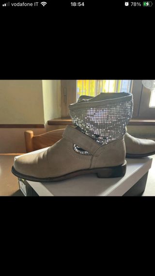 Stivaletto biker beige