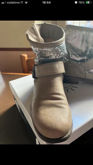 Stivaletto biker beige