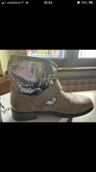 Stivaletto biker beige