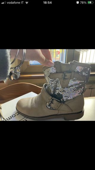 Stivaletto biker beige