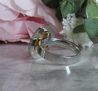 Anillo mujer en acero color plata y oronº 15-16