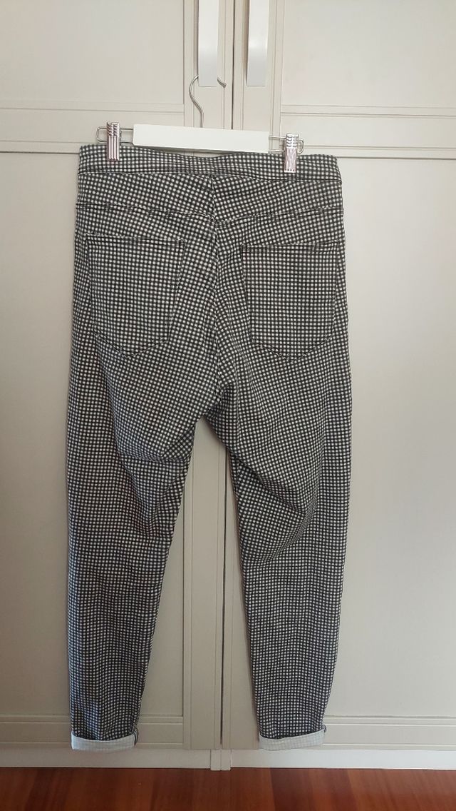 Pantalón de tiro alto de cuadros