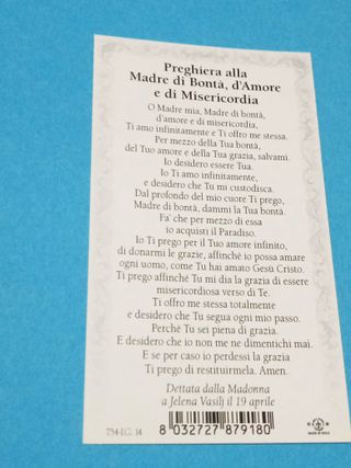 numero 40 immaginette Maria  con preghiera