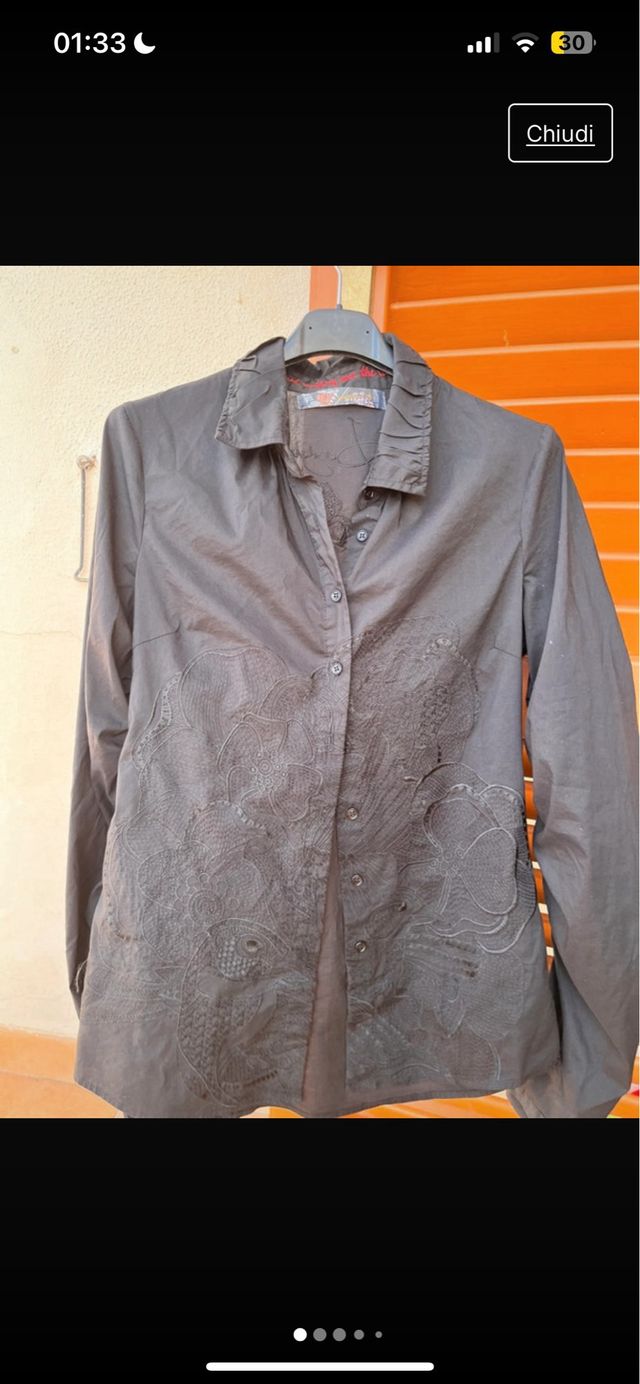 Camicia Desigual nera lavorata
