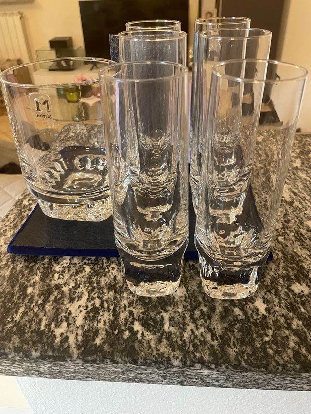 Glacette cristallo e 6 bicchieri cristallo