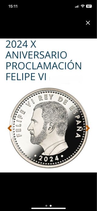 Moneda Proclamacion 10 Aniversario Rey