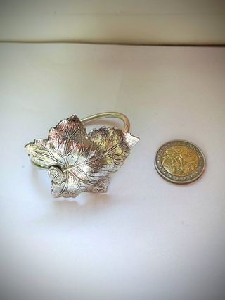 Ferma fazzoletti/tovaglioli foglia argento 925