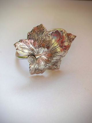 Ferma fazzoletti/tovaglioli foglia argento 925