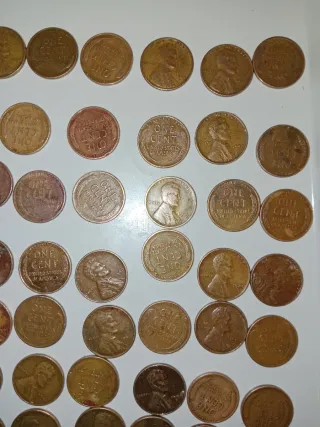 Lote de 100 monedas de 1 cent  de trigo ( wheat)