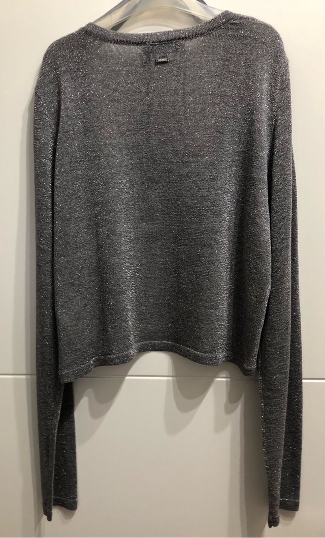 Cárdigan corto plateados de Morhan, talla L