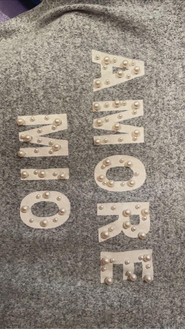 Jersey fino gris con perlas