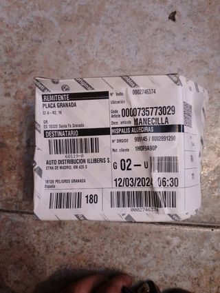 Maneta cerradura trasera furgoneta 