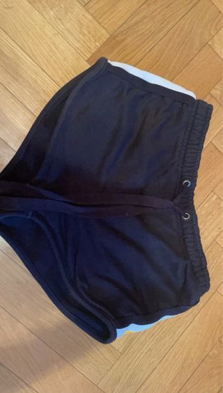 Shorts chándal negros con rayas laterales