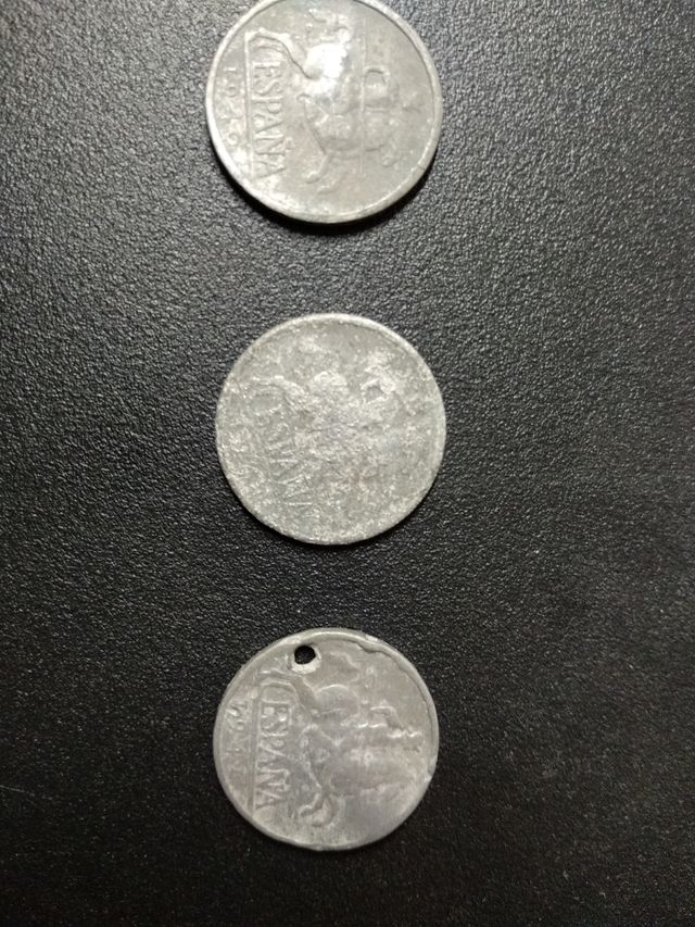 3 monedas 5 céntimos 1940 y 1941