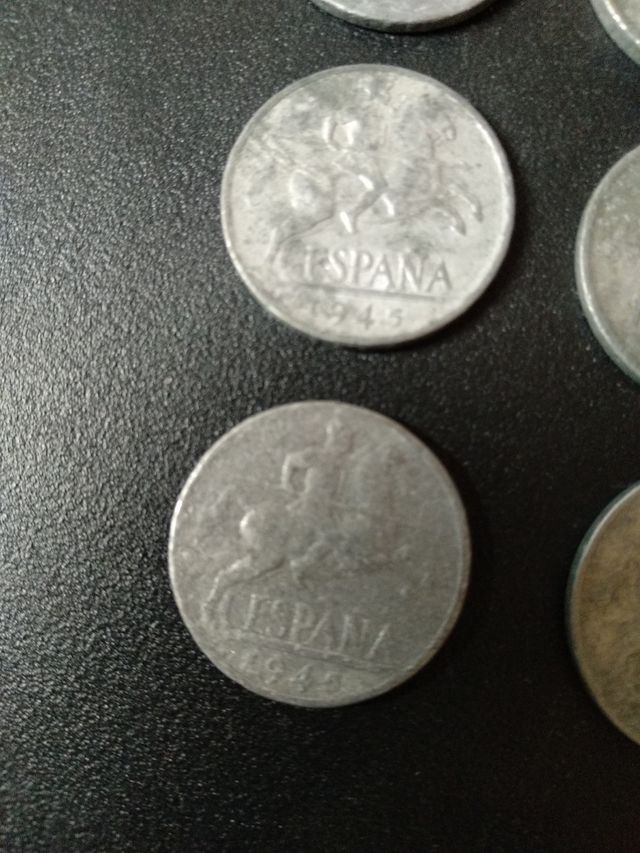 6 monedas 10 céntimos 1945 y 1953