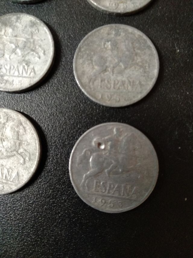 6 monedas 10 céntimos 1945 y 1953