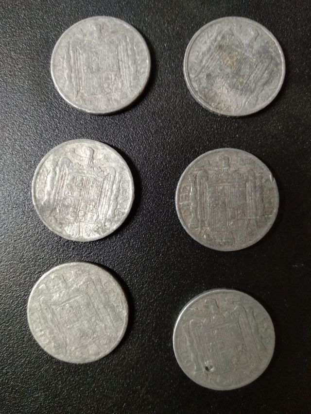 6 monedas 10 céntimos 1945 y 1953