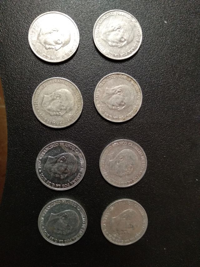 8 monedas 50 céntimos Franco 1966