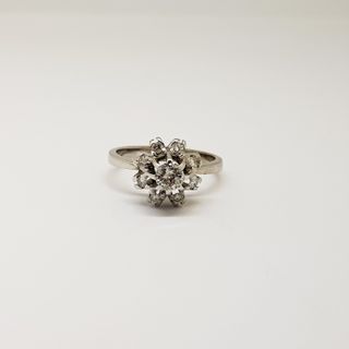 Rosetón Oro Blanco 18k y Diamantes