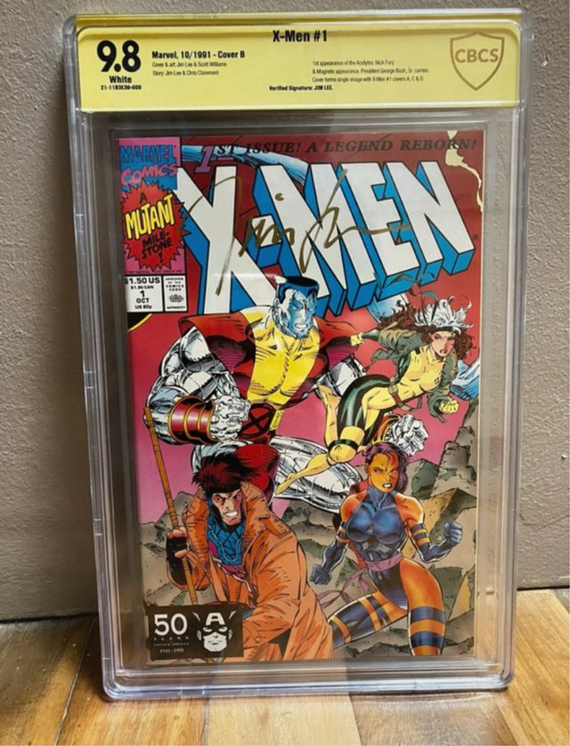 Cbcs 9.8 Jim lee xmen año 1991 firmado  cgc