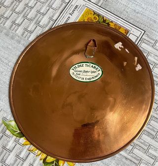 Vassoio e piattini in rame decorati turchia