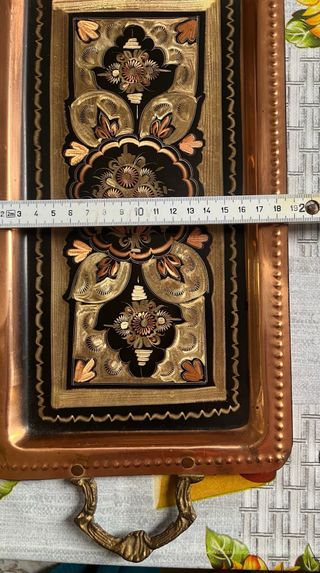 Vassoio e piattini in rame decorati turchia