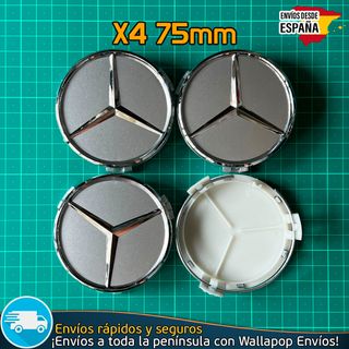 4 Tapacubos Mercedes Benz 75mm Tapas Bujes Llantas