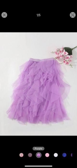 Falda de tul / falda de volantes con forro