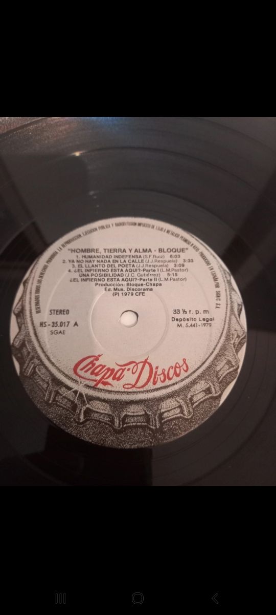 Bloque - Hombre, Tierra Y Alma. 1979 Gatefold.