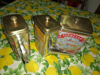 Lotto 3 contenitori in latta