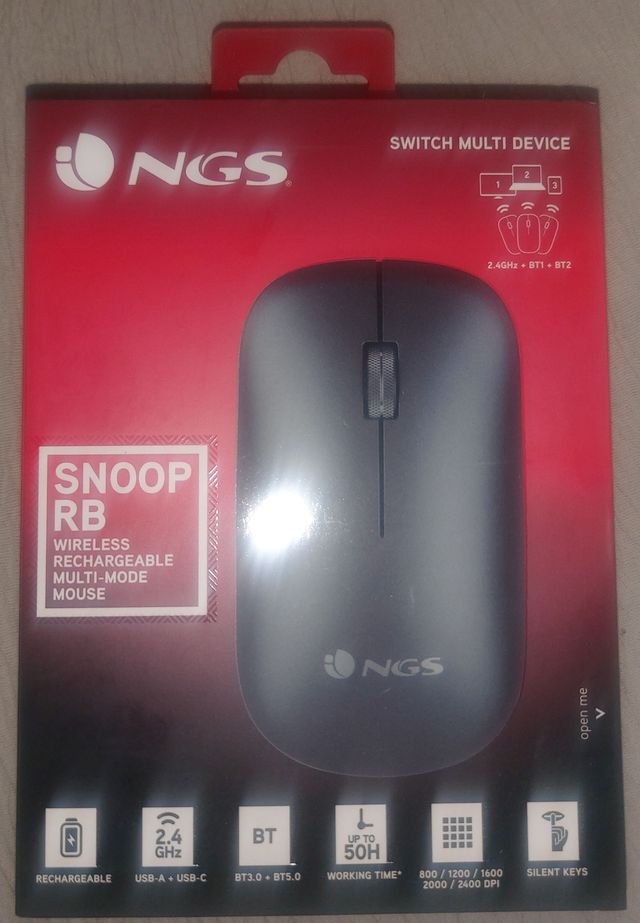 Ratón óptico inalámbrico NGS SNOOP-RB Multidisp.